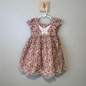 Laura Ashley White Baby Dress with Floral Accents